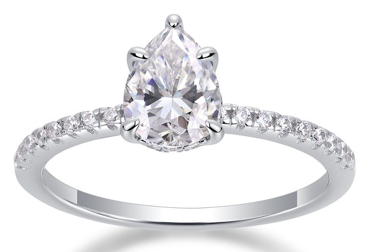 Enchanted Pear Moissanite Diamond Ring